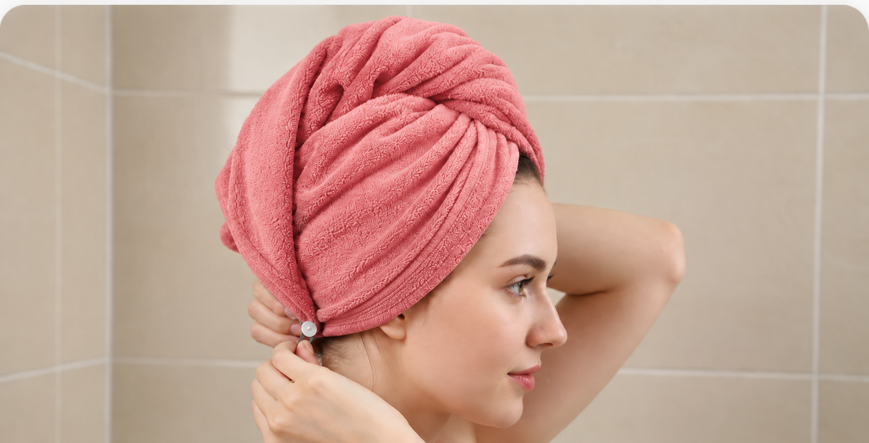 Twist and secure the microfiber towel